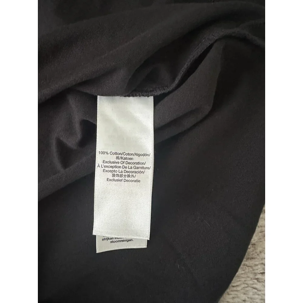 DKNY Sport Women's Cotton Embossed Logo High-Low T-Shirt Black XS New